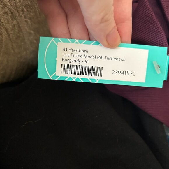 NWT 41 Hawthorn Turtleneck Top Burgundy M - Picture 7 of 11